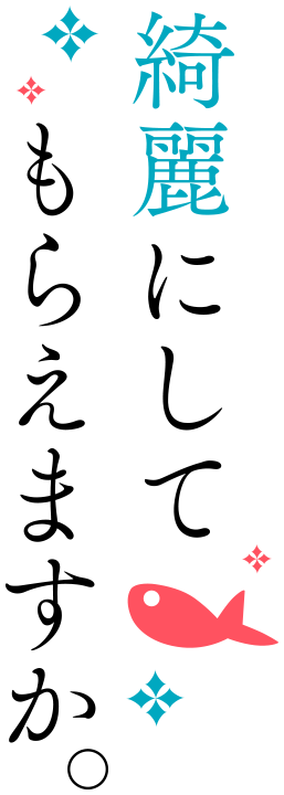 綺麗にしてもらえますか。